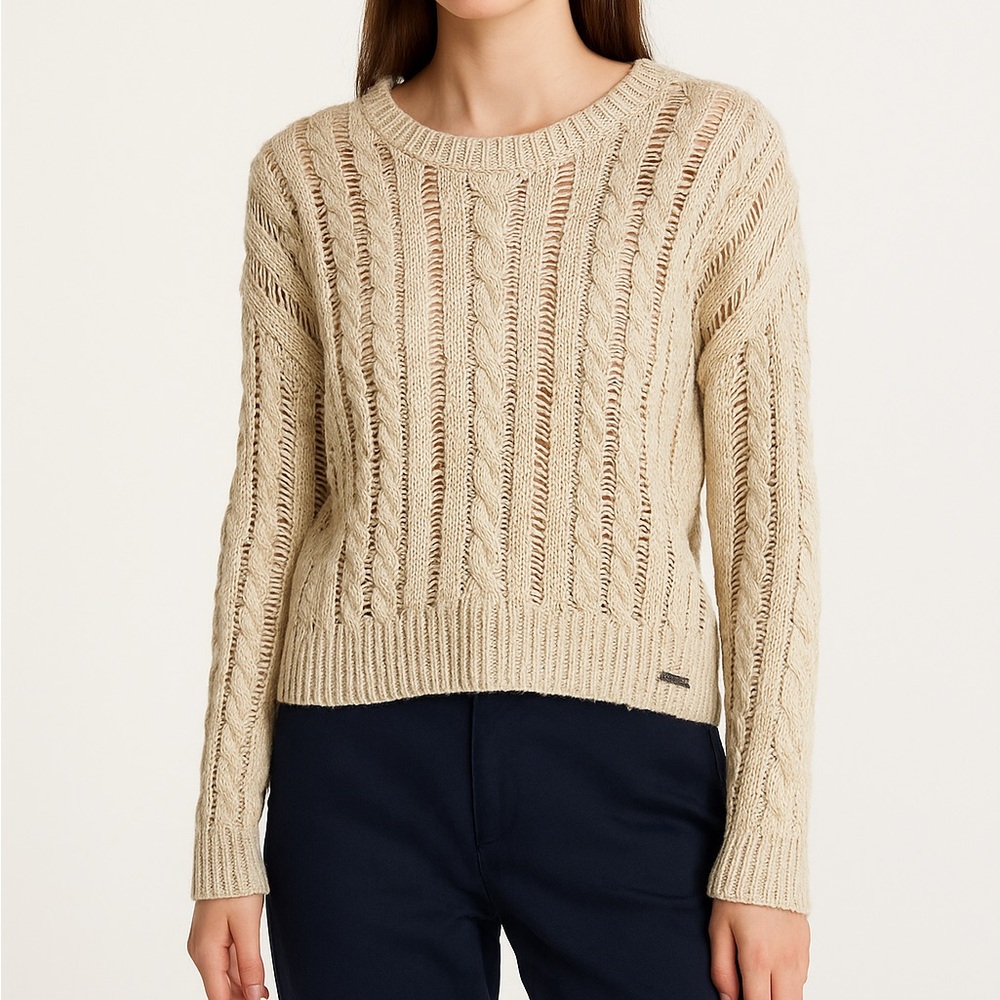 Denim & Supply Ralph Lauren Y2K Cable Knit Sweater Women’s Medium Grunge Preppy